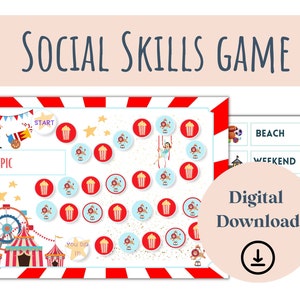 Juego grupal de habilidades sociales, actividad de habilidades sociales para niños y adolescentes, habilidades de conversación, intraverbales, autismo, mutismo selectivo, ABA, terapia