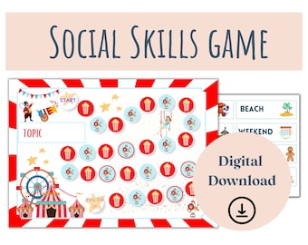 Social Skills Group Game, Kids and Teens Social Skills Activity, Conversation Skills, Intraverbals, Autism, Selective Mutism, ABA, Therapy