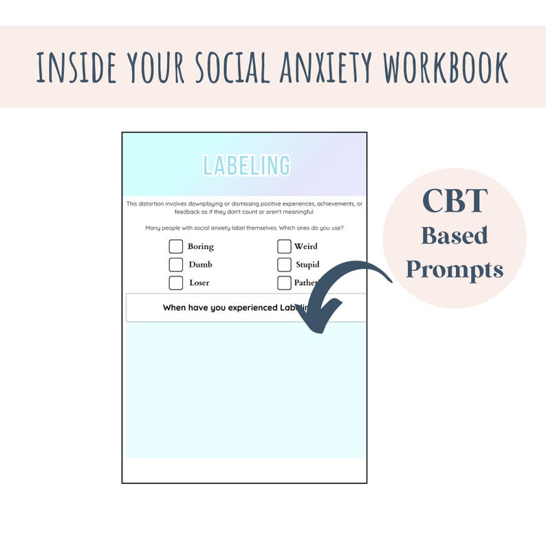 Social Anxiety Workbook For Teens and adults, Social Anxiety Worksheets, Social Phobia, CBT Activities, Printable Social Anxiety Worksheets image 6