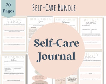 Self-Care Workbook Bundle, Self-care Journal, Boundaries Workbook, Self-compassion, Self Care planner, Digital Self-Care worksheets