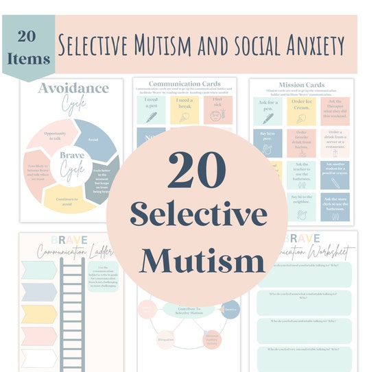 Selective Mutism and Social Anxiety Worksheets for kids and teens, Brave Talking, Coping Cards, Activities for Selective Mutism