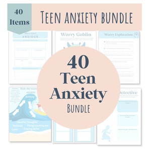 Teen Anxiety Worksheets, Counseling Worksheets for Teens, Child Anxiety, Anxiety Worksheets for Adolescents, Teen Anxiety Journal