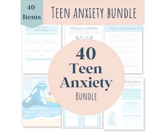 Teen Anxiety Worksheets, Counseling Worksheets for Teens, Child Anxiety, Anxiety Worksheets for Adolescents, Teen Anxiety Journal