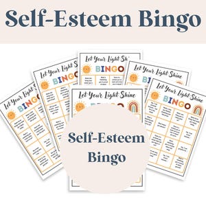 Cartes de bingo sur l'estime de soi, activité sur l'estime de soi, enfants sur l'estime de soi, jeux de thérapie pour enfants, conseiller scolaire, ressource pour enseignants SEL, groupe