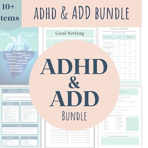 Adult and Teen ADHD Printable, ADHD Worksheets,  adhd Digital Planner, Therapy for ADHD, Executive Functioning, Resources for Counselors