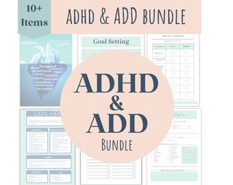 Dorosły i nastolatek ADHD do druku, Arkusze ćwiczeń ADHD, Cyfrowy planer ADHD, Terapia ADHD, Funkcjonowanie wykonawcze, Zasoby dla doradców