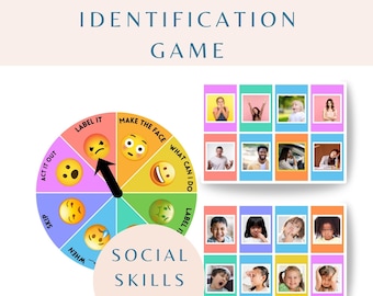 Emotion Spin The Wheel Game, Emotional Regulation Game, Coping Skills Game, Emotion Identification Goals, ABA, SLP, Social Skills