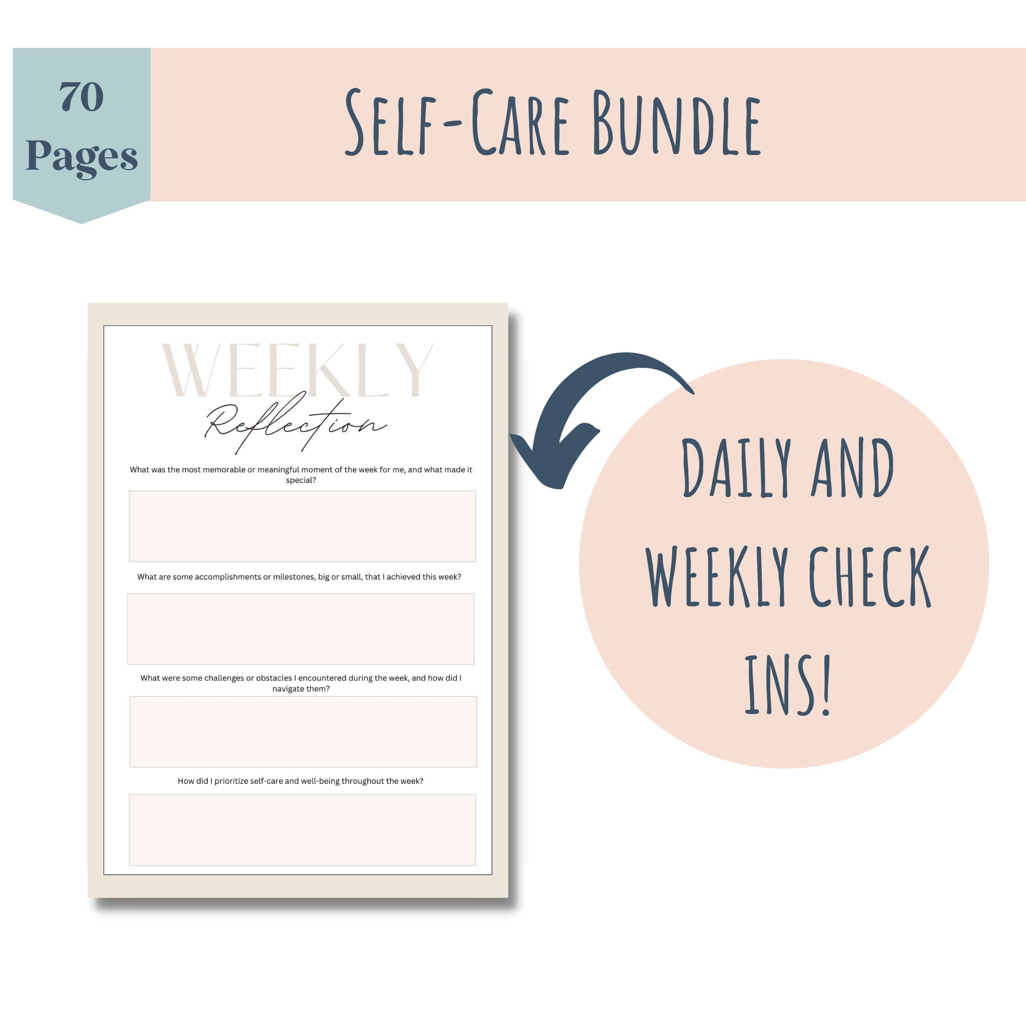 Self-care Workbook Bundle, Self-care Journal, Boundaries Workbook, Self ...