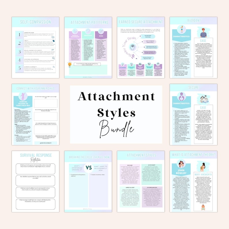 Attachment Theory Worksheets Attachment Styles for Therapist ...