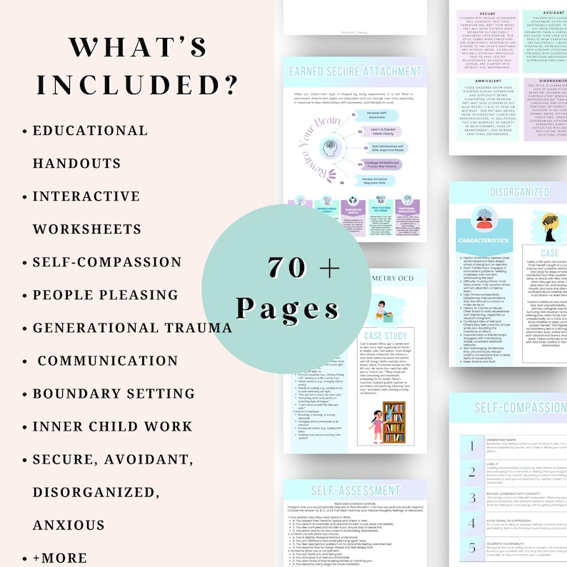 Attachment Theory Worksheets Attachment Styles for Therapist ...