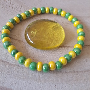 Geel en groen Rocaille armband