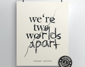 we're two worlds apart – conan gray poster