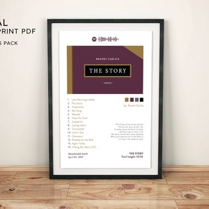 Music Poster Album Digital file - Brandi Carlile (minimal style) PACK OF 4