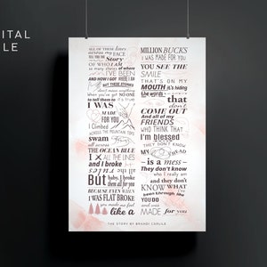 Brandi Carlile - The Story - Poster Lyrics Art - Digital File