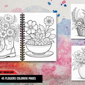 45 種類の花の塗り絵 | 印刷可能な花の塗り絵 (印刷可能、PDF ダウンロード)