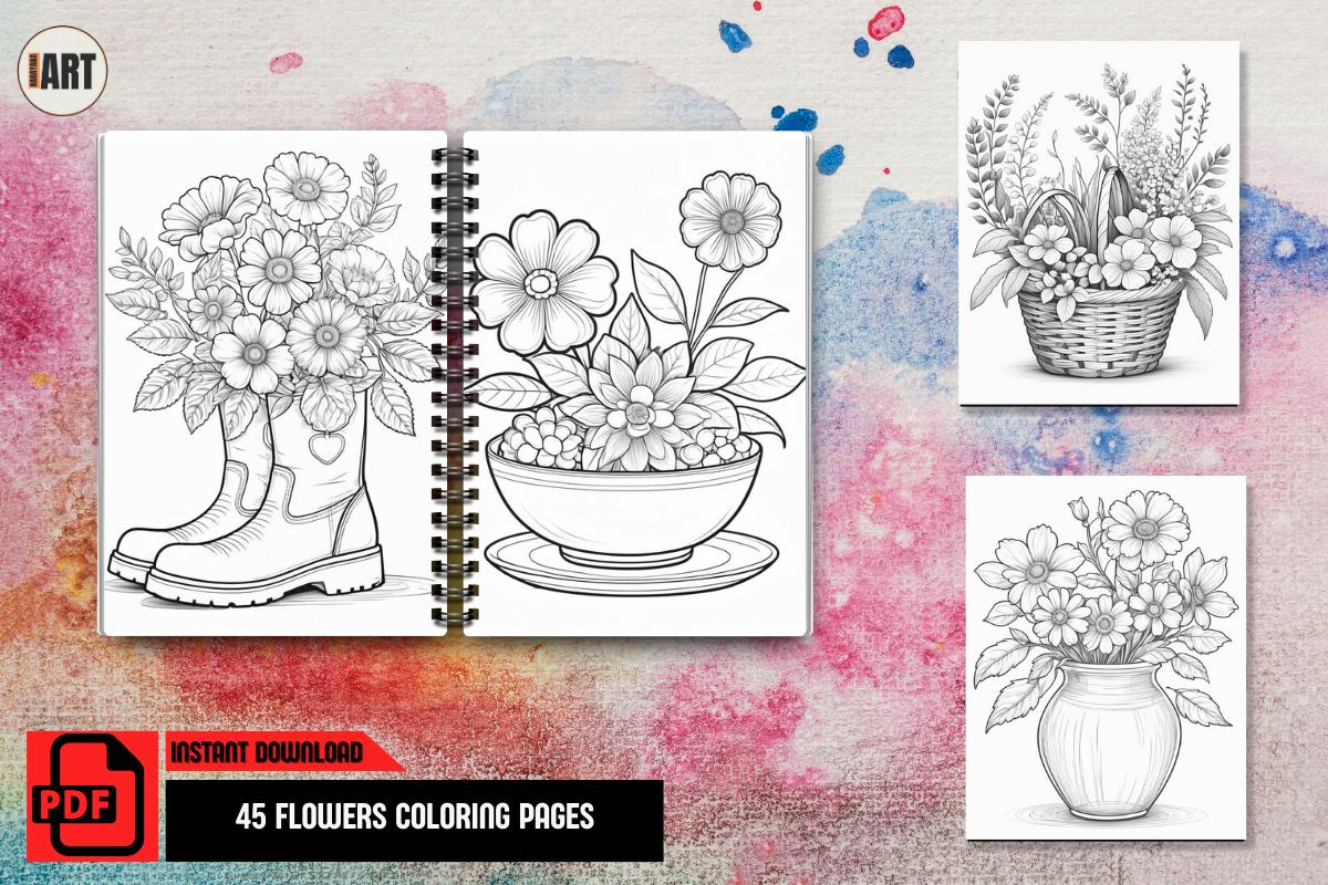 45 Flowers Coloring Pages Flowers Printable Coloring Pages printable ...