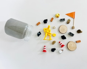 Construction Sensory Playdough Jar, Party Favor