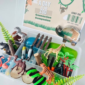 Zoo Playdough Kit, Zoo Animals, Playdough On The Go, Playdough Kit, Play Dough, Kids Sensory, Busy Box, Montessori Toy, Zoo Animal Playdough