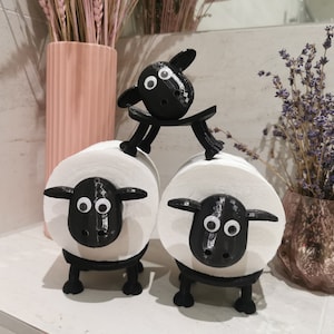 Funny Toilet Paper Roll Holder Bathroom & Toilet Organiser Accessories Home Indoor Storage 3D printed Sheep set of 3 image 2