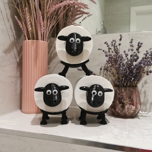 Funny Toilet Paper Roll Holder Bathroom & Toilet Organiser Accessories Home Indoor Storage 3D printed Sheep set of 3 image 5