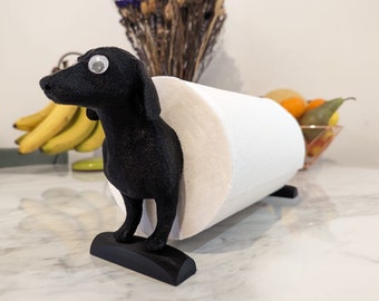 Paper Towel Holder Kitchen Organiser Accessories Home Indoor Storage Kitchen Roll Holder Freestanding 3D printed Sausage dog