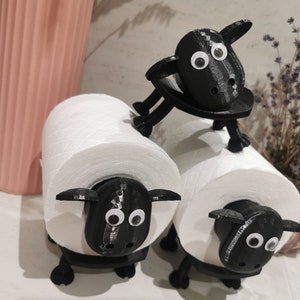 Funny Toilet Paper Roll Holder Bathroom & Toilet Organiser Accessories Home Indoor Storage 3D printed Sheep set of 3 image 4