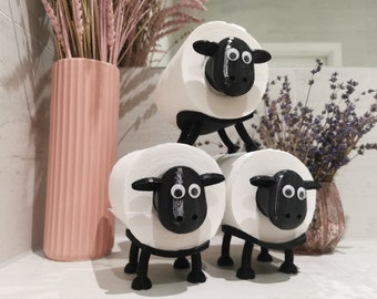 Funny Toilet Paper Roll Holder Bathroom & Toilet Organiser Sheep Lover Gift Toilet Roll Storage Sheep set of 3