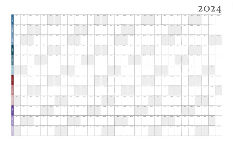 365 Day Calendar Giant Poster Full Year Planning One-page Annual ...