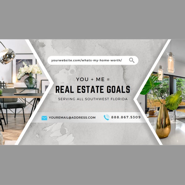 Facebook Cover | Youtube Banner | Real Estate Template Design  | Marketing | Customizable