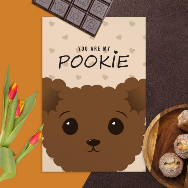You are my Pookie Bear, valentines gift card for him or her. Funny cute pun bear valentine cards. Complimenting card for your loving person