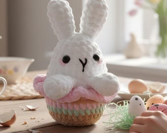 Crochet Easter Bunny Egg Pattern Amigurumi Plushie Spring Decor Gift