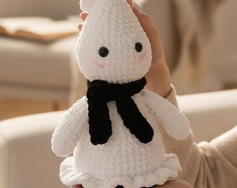 Padrão de crochê de fantasma de Halloween em PDF, fácil para iniciantes, sem costura, amigurumi de pelúcia.
