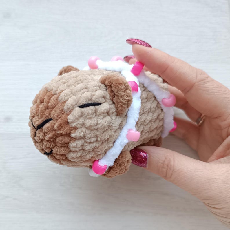 Positive Crochet Capybara, Emotional Support Animal As Home Office