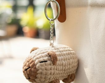 Capybara Crochet Pattern, No Sew Amigurumi Keychain Plush Animals, English PDF Tutorial