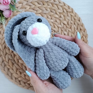 Crochet pattern Bunny plush Cute Rabbit for Mother&#39;s Day gifts and other holidays souvenir Amigurumi tutorial PDF in English
