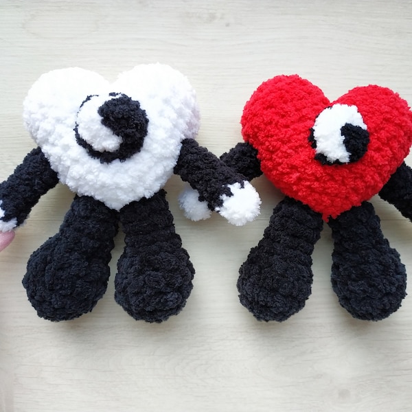 Bad bunny hearts amigurumi crochet pattern plush toys do it yourself Amigurumi tutorial PDF in English