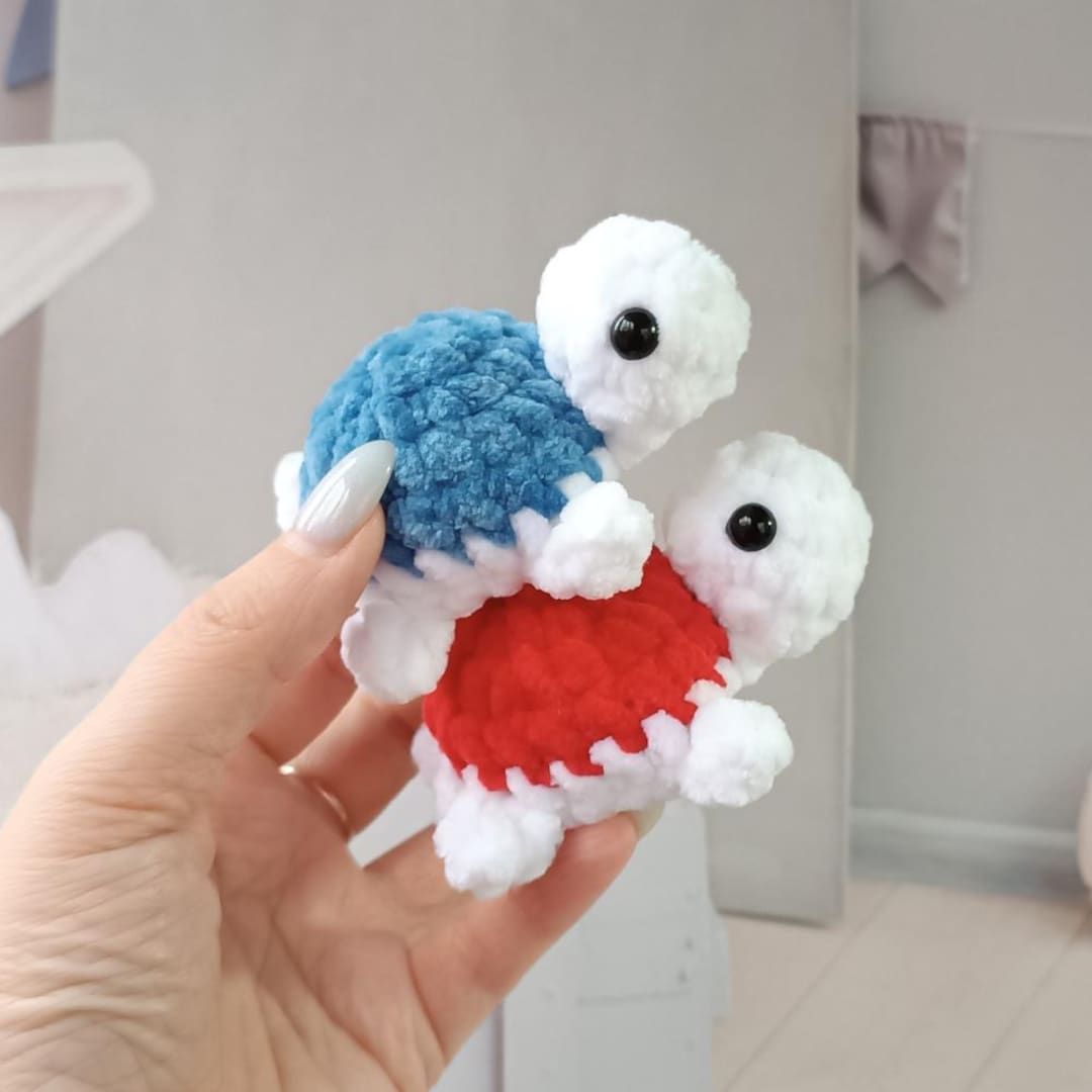 Turtle Plush Crochet Pattern: No Sew Amigurumi Keychain (PDF) - Etsy