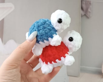 Schema all'uncinetto per peluche tartaruga: portachiavi amigurumi senza cuciture (PDF)