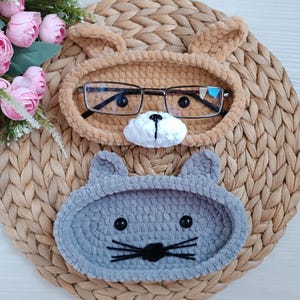Glasses holder crochet patterns Dog and Cute Cat plush Case for glasses amigurumi pattern Eyeglasses holder Amigurumi tutorial PDF in Eng