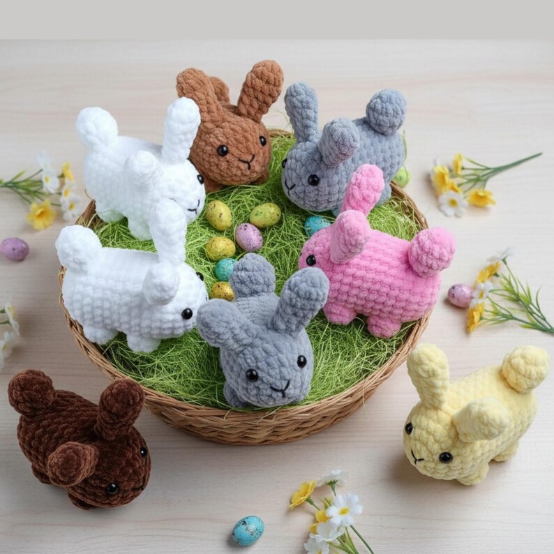 No Sew Chubby Bunny Crochet Pattern Easter Rabbit Amigurumi Tutorial image 5