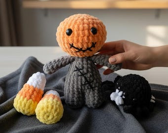 Halloween Crochet Pattern Bundle Pumpkin Men, Spider Plush & Candy Corn  Easy Amigurumi Keychains