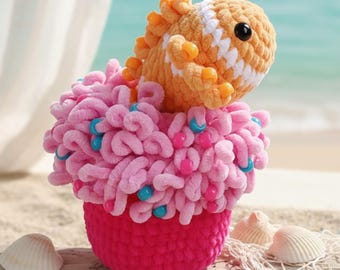 Sensory Clownfish & Sea Anemone Crochet Pattern Beaded Fidget No Sew Amigurumi Sea Creatures Plushie
