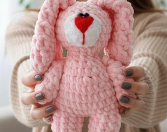 Floppy Bunny Crochet Pattern PDF Easy Beginner Friendly Rabbit Amigurumi Plushie