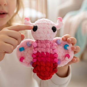Sensorische Schmetterling häkeln Muster Low Sew Amigurumi Perlen Fidget Spielzeug
