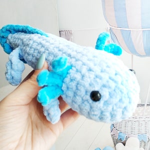 Schema all'uncinetto per peluche Axolotl senza cuciture, fai da te, regalo di Natale, schema all'uncinetto per baby shower Axolotl, tutorial Amigurumi in PDF in inglese