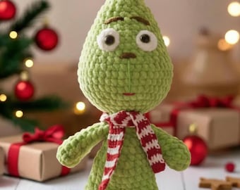 Christmas Thief Crochet Pattern: Green Villain Plush (PDF)