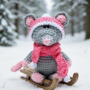 Rat Crochet Pattern PDF – Amigurumi Plush Toy, DIY Christmas Gift, Cute Rat Stuffed Animal, Beginner Crochet Tutorial in English