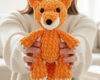 Easy Fox Crochet Pattern PDF Beginner Friendly Low Sew Amigurumi Plushie Woodland Animal