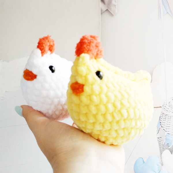 Chicken amigurumi crochet pattern no sew Plush Country Chicken and Rooster Christmas gift souvenir bird Amigurumi tutorial PDF in English