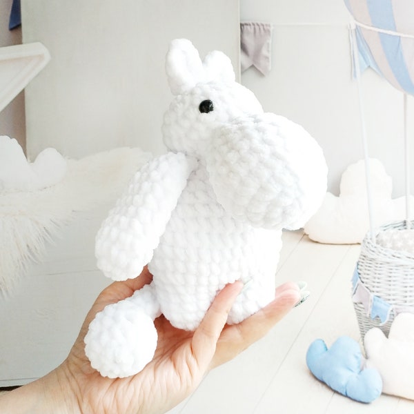 Crochet pattern Hippo plush do it yourself Amigurumi tutorial PDF in English